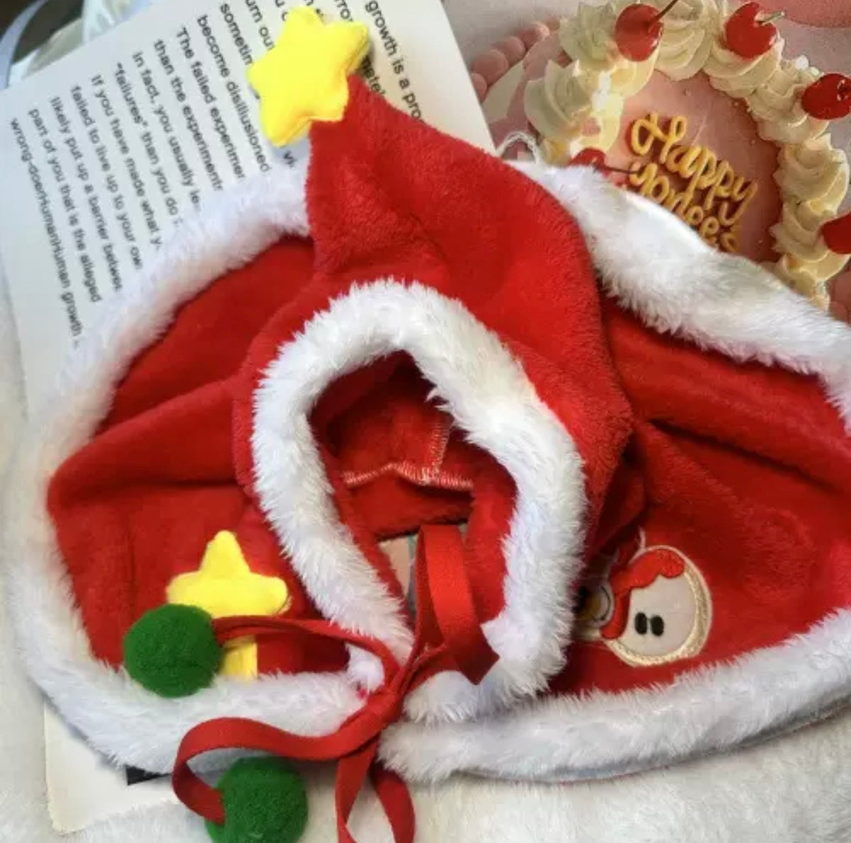 Ropa Navideña para Mascotas con Capa de Estrella Roja