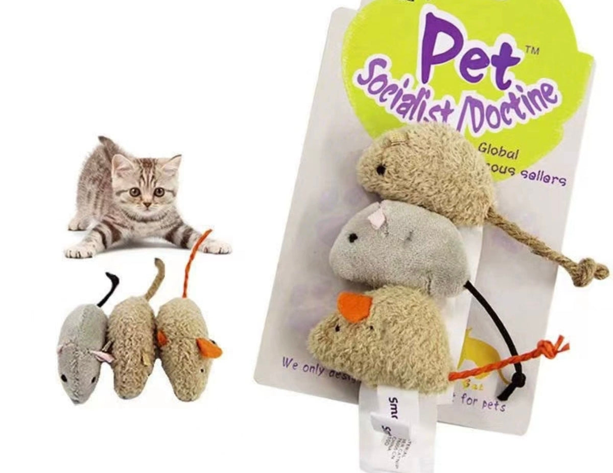 Ratones de Peluche Realista (Paquete de 3)