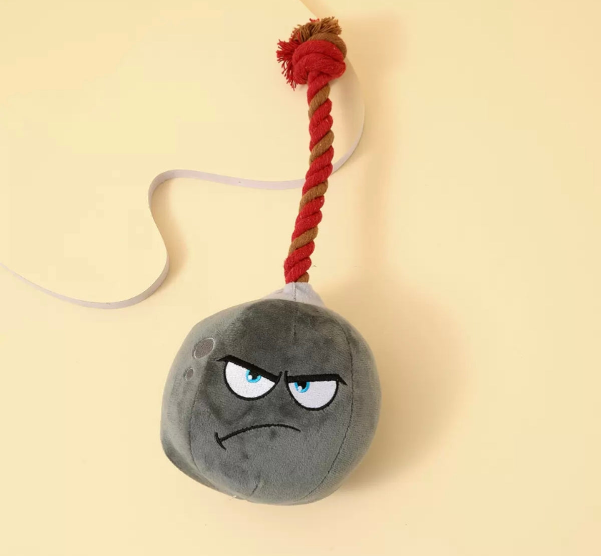 Juguete para Mascotas con Sonido y Bomba Gris Que Lanza Una Cuerda