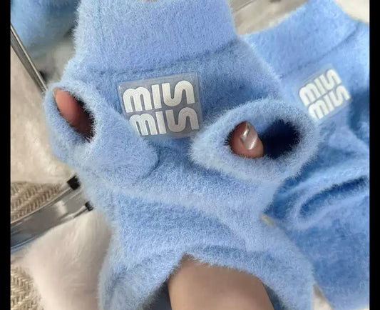 Ropa de Punto para Mascotas, Forrada con Forro Polar Azul Marino