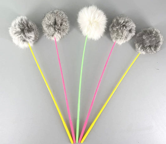 Varita para Jugar con Gatos Con Bolita de Pelo Suave