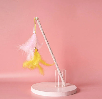 Varitas para Jugar con Gatos de Plumas de Avestruz