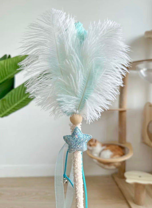 Varitas para Jugar con Gatos de Plumas de Avestruz