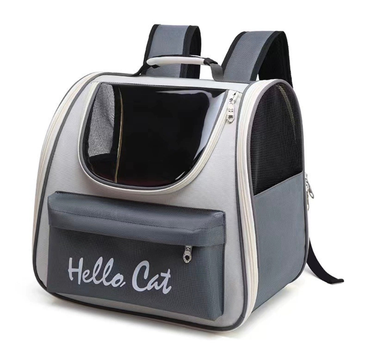 Bolso Portátil para Gatos Transpirable de Color Gris