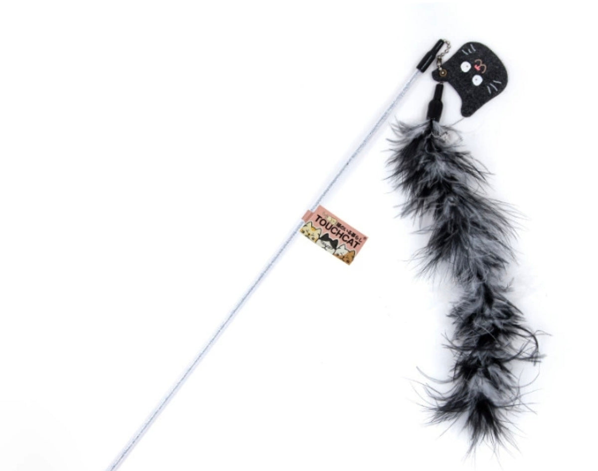 Varitas para Jugar con Gatos con Cola Esponjosa Negra