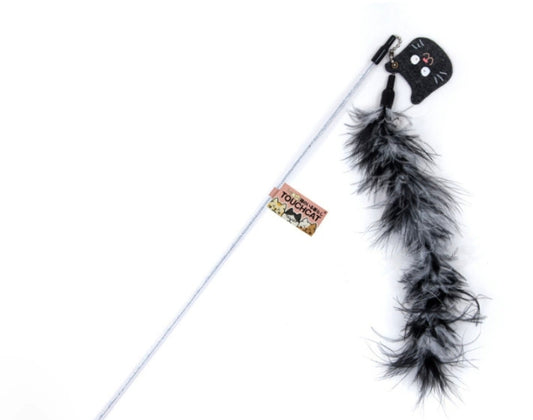 Varitas para Jugar con Gatos con Cola Esponjosa Negra